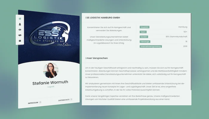 Screenshot von ESS Logistik Hamburg